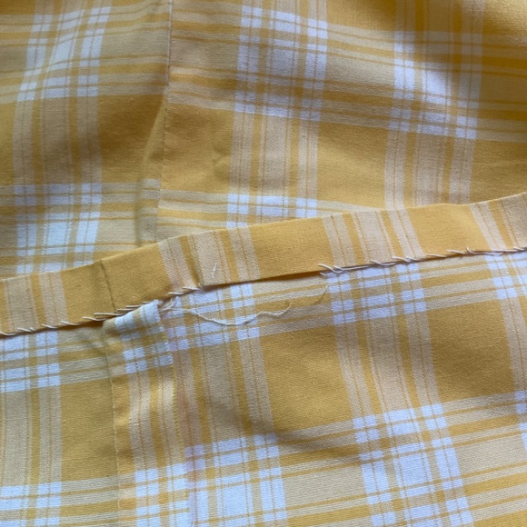 Vintage 1979’s Plaid And Lace Dress / Prairie Cottage Core Dress/white & orange - Picture 7 of 7